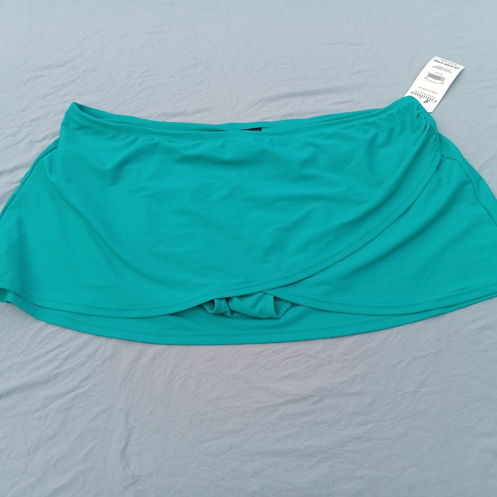 CATALINA NWT Teal Swim Skirt With Built In Brief 3X (22W-24W)